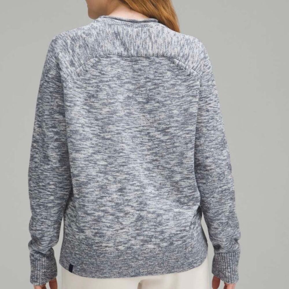 Lululemon Boxy Cotton-Blend Yarn Sweater Heather Blue Size Small - Picture 4 of 11